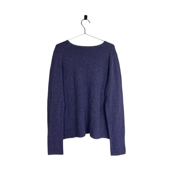 Eileen Fisher Merino Wool Blend Purple V-Neck Long Sleeve Soft Stretch Sweater - Picture 4 of 5